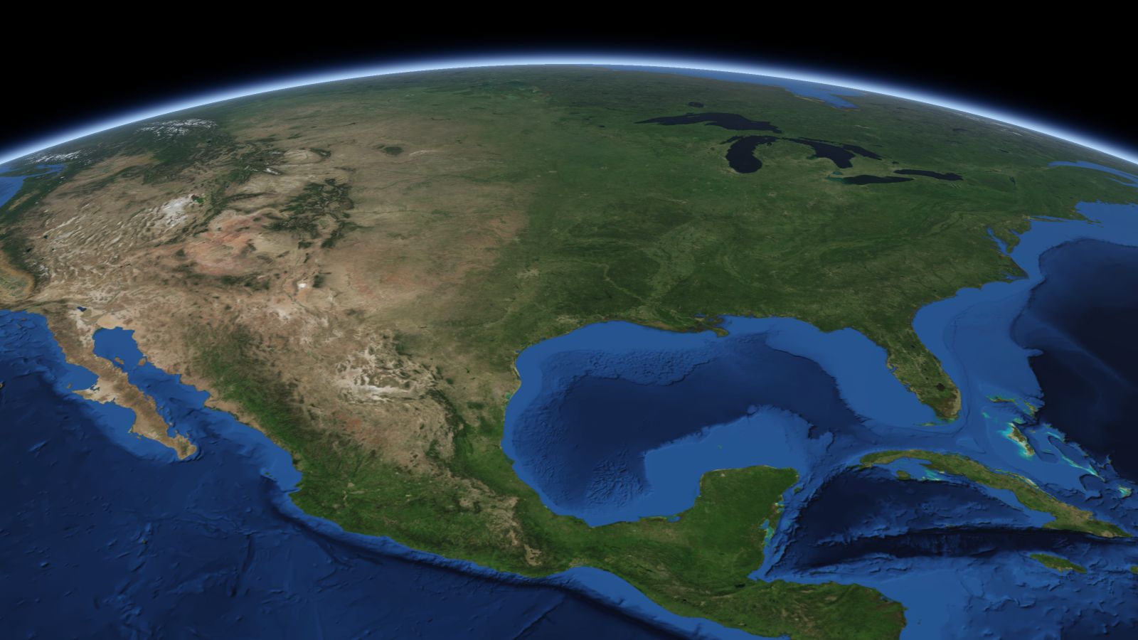 The curve of the Earth seen from orbit, with Tyler ringed in amber near the middle of the picture.